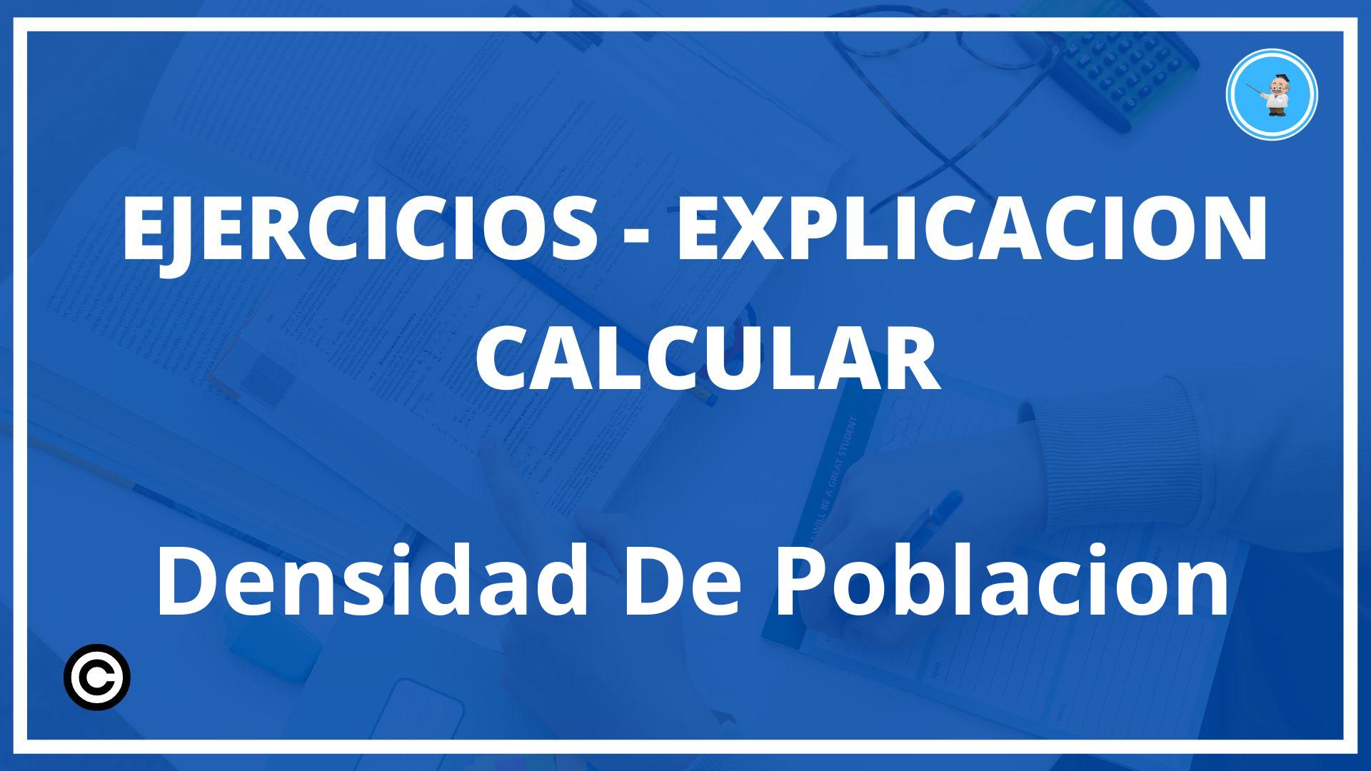 Ejercicios Calcular Densidad De Poblacion PDF