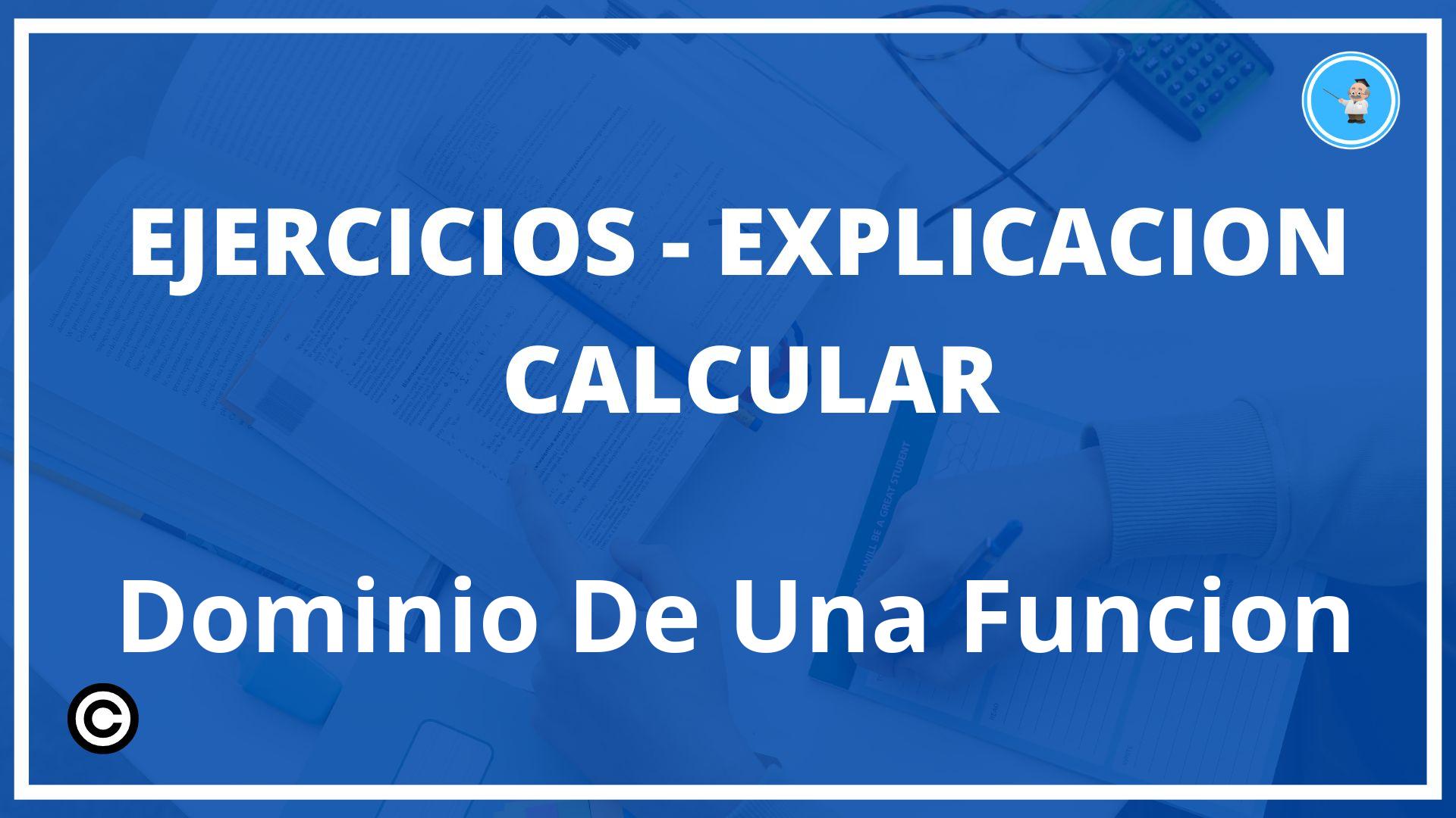 Ejercicios Calcular Dominio De Una Funcion PDF