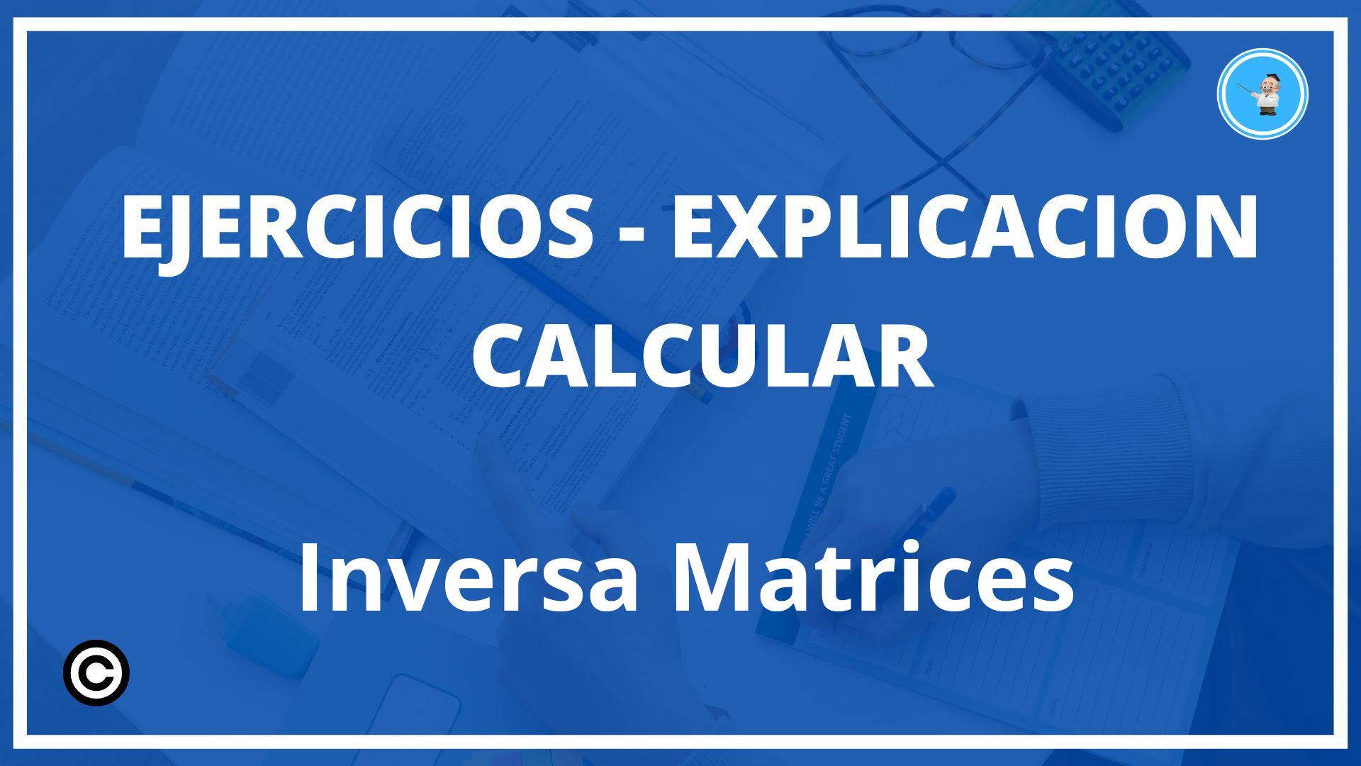 Ejercicios Calcular Inversa Matrices PDF