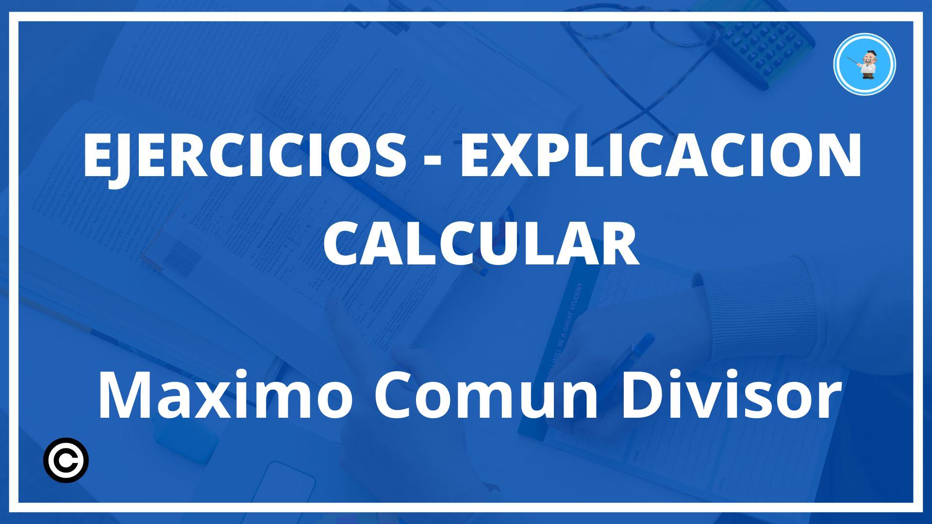 Ejercicios Calcular Maximo Comun Divisor PDF