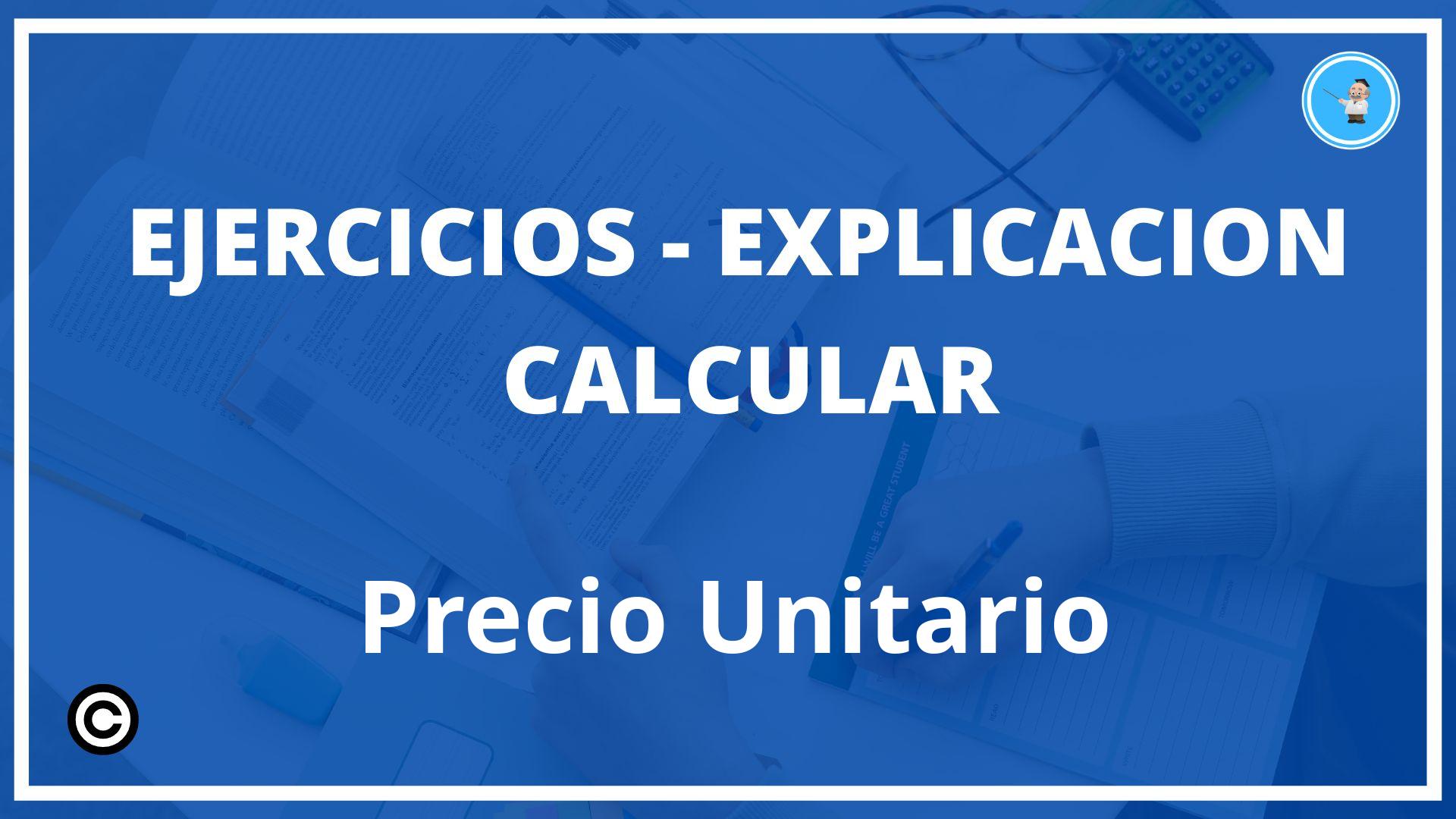 Ejercicios Calcular Precio Unitario PDF