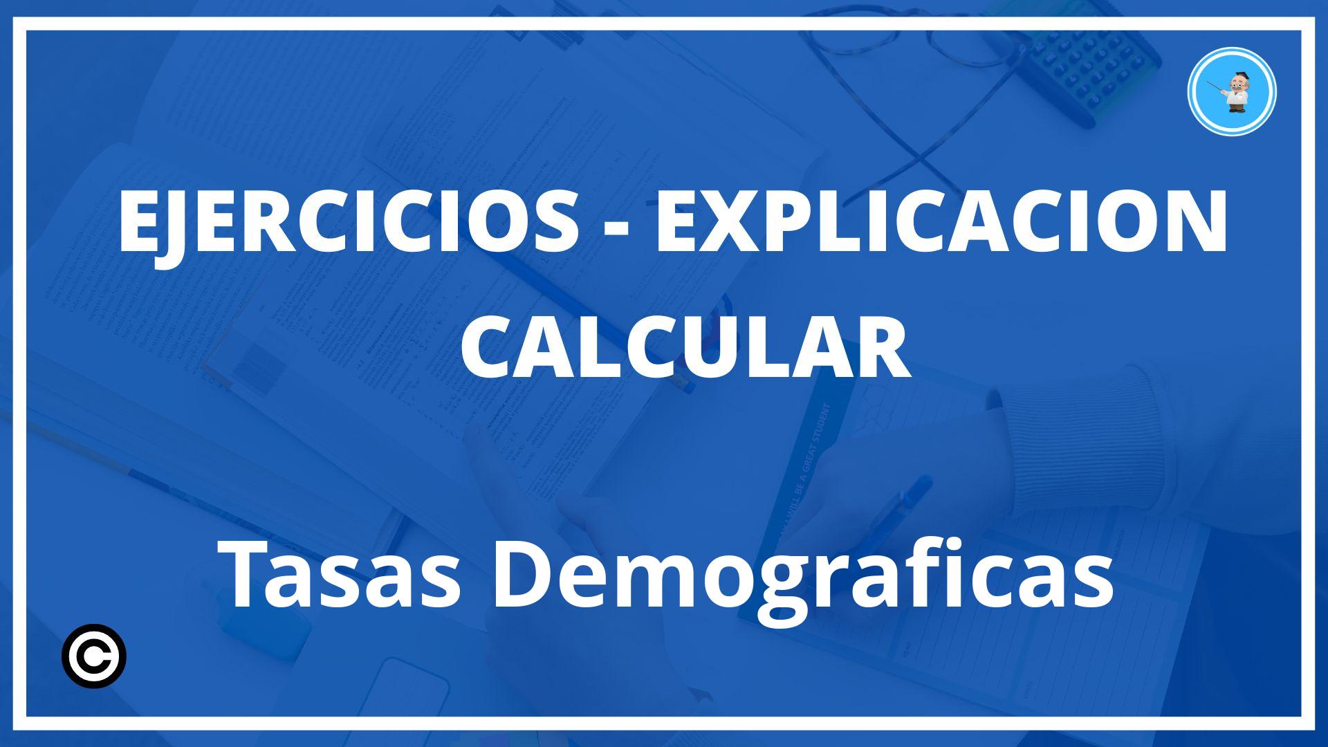 Ejercicios Calcular Tasas Demograficas PDF