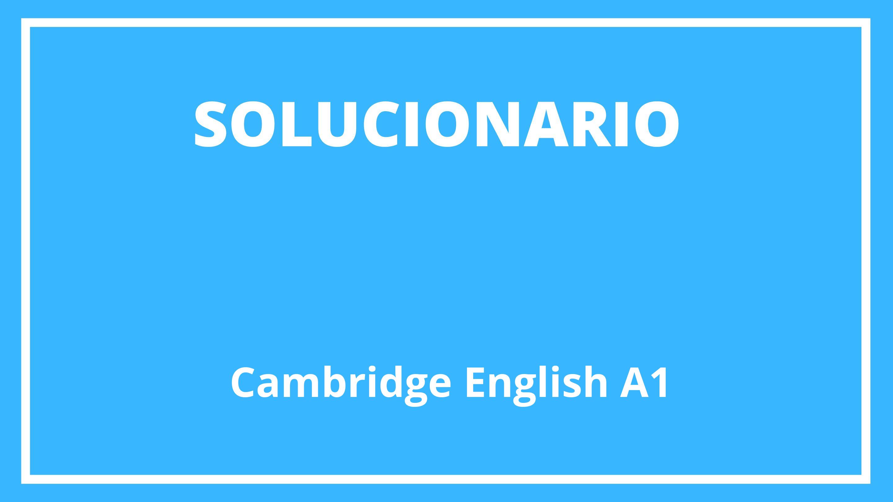 Solucionario Cambridge English A1
