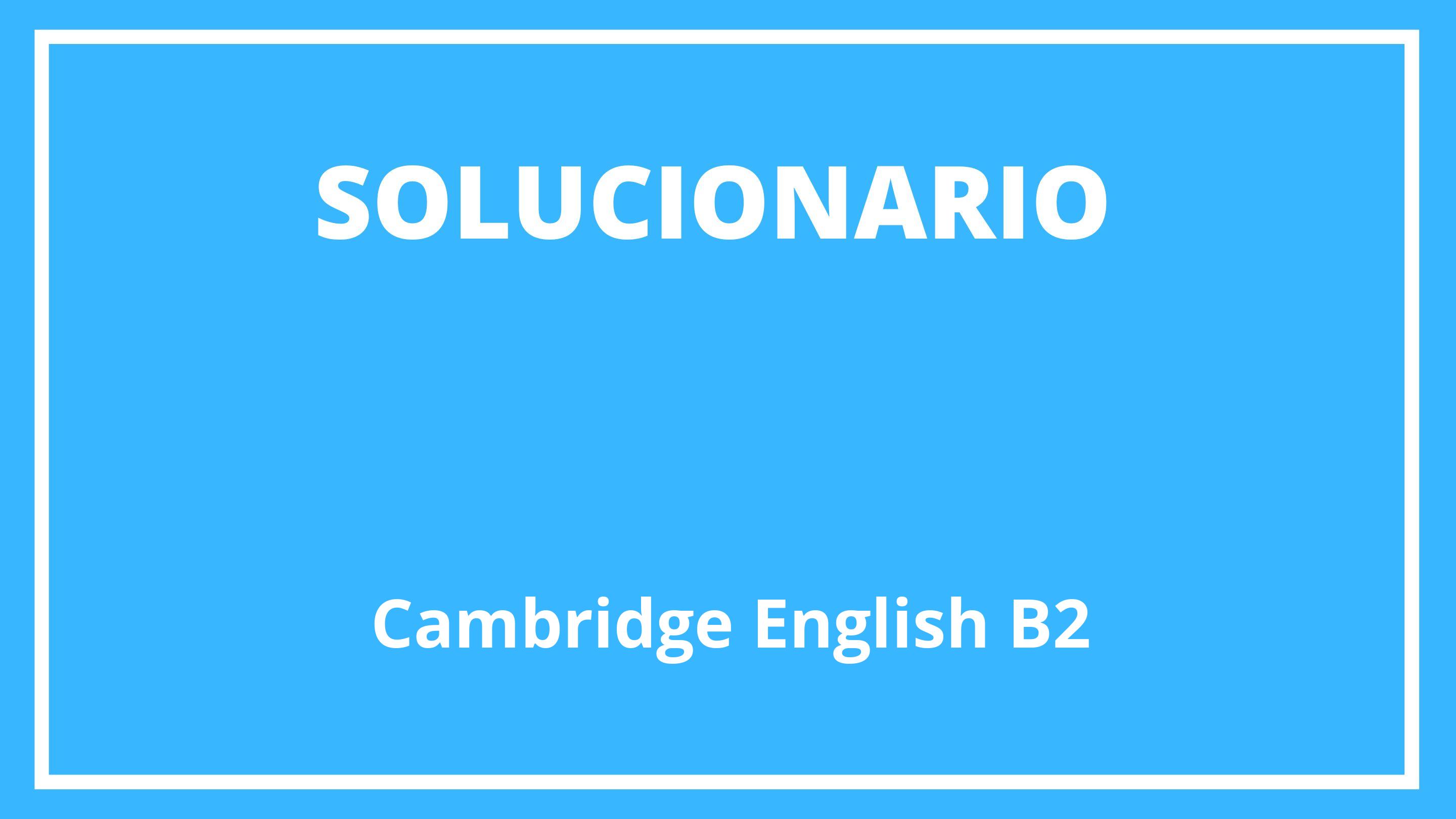 Solucionario Cambridge English B2